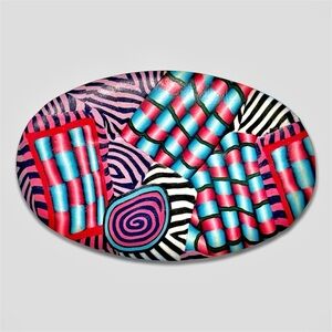 Bold Vintage 80s Abstract Polymer Clay Statement Brooch Pin